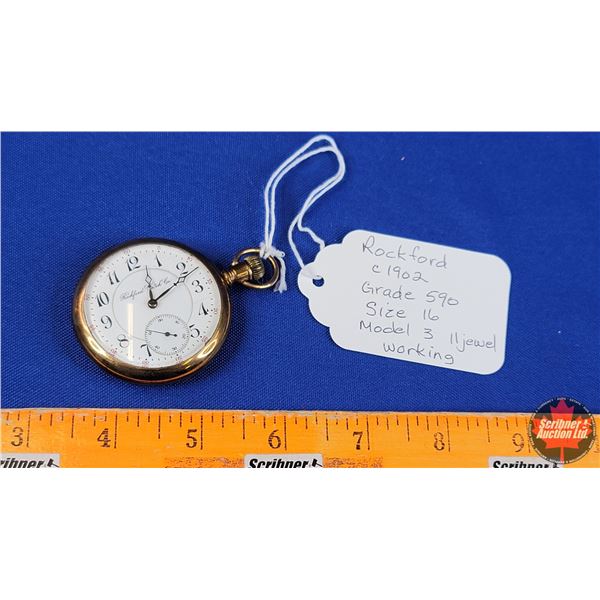 Pocket Watch : Rockford Watch Co. (c.1902) (Size 16 / 11 Jewel) (See Consignor Tag) (SEE PICS!)