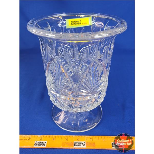 Crystal Pedestal Hurricane Vase (9"H) (SEE PICS!)