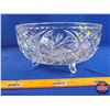 Image 6 : Crystal Pinwheel Footed Fruit Bowl (4-1/4"H x 8-3/4"Dia) (SEE PICS!)