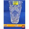 Image 1 : Crystal Clear Glass Etched Vase (7"H) (SEE PICS!)