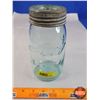 Image 1 : Mason Jar "BEAVER" Quart (Bottom Stamp 3) (7-1/2"H) (Blue Tinge) (SEE PICS!)