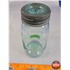 Image 5 : Mason Jar "BEAVER" Quart (Bottom Stamp 3) (7-1/2"H) (Blue Tinge) (SEE PICS!)