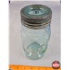 Image 6 : Mason Jar "BEAVER" Quart (Bottom Stamp 3) (7-1/2"H) (Blue Tinge) (SEE PICS!)