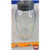 Image 7 : Mason Jar "BEAVER" Half Gallon (Bottom Stamp 7) (Green Tinge) (9-1/4"H) (SEE PICS!)