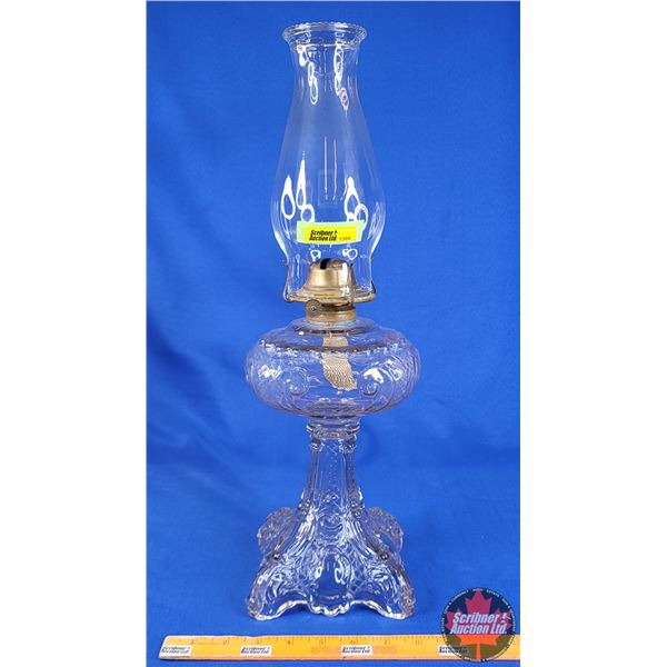 Coal Oil Pedestal Lamp "Princess Feather" (P&A Burner) (19-1/4"H) (SEE PICS!)