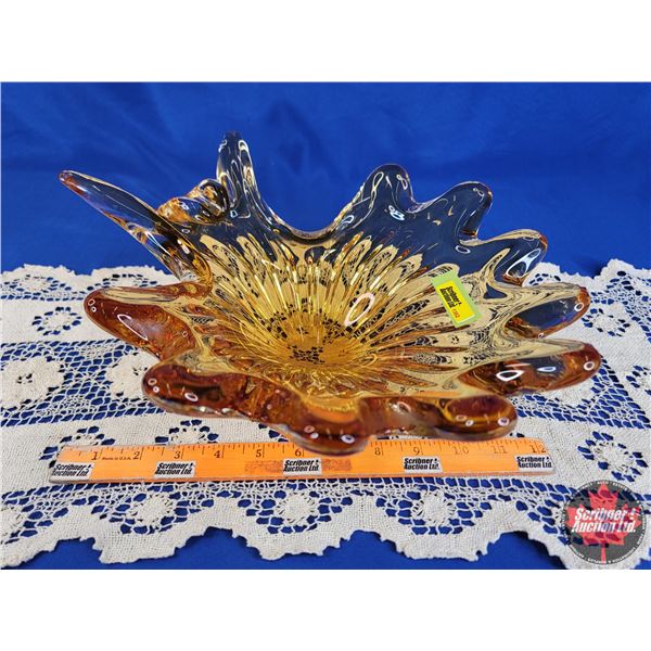 Chalet Glass Décor Bowl/Ashtray (4-1/2"H) (SEE PICS!)