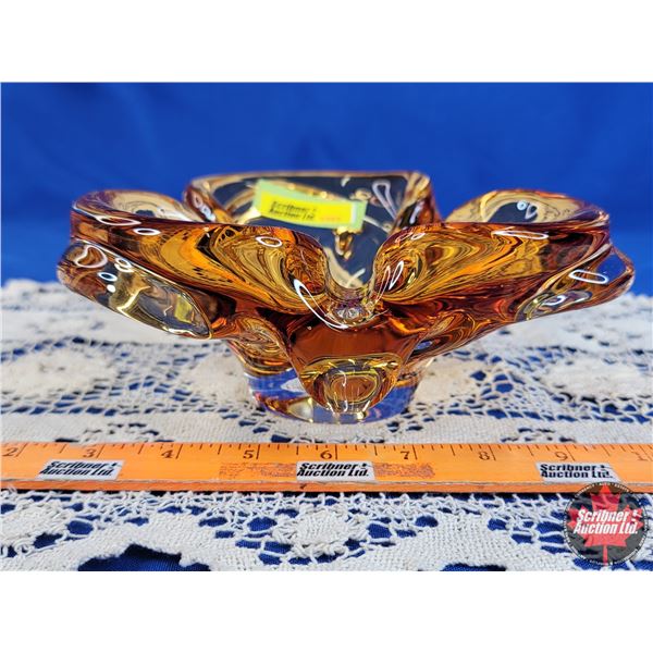 Chalet Glass Décor Ashtray (3-1/2"H) (SEE PICS!)