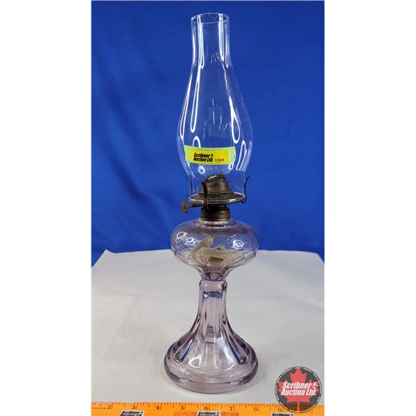 Coal Oil Lamp (Amethyst) (Victoria Burner) (16-1/4"H Total) (SEE PICS!)