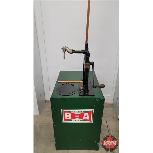 Refurbished Bowser Service Station Oil Lubester (Self Measuring Pump) "B-A" Decals (62-1/2"H x 27"W 
