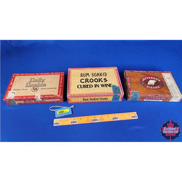 Cigar Boxes (3): Daily Double; Crooks; Jefferson (SEE PICS!)
