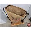 Image 3 : Burlap Sack with Antique Sack Holder (Holder 40"H x 29"W x 10"D) (SEE PICS!)