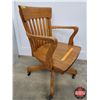 Image 2 : Oak Office Chair (Rolling) (33"H) (SEE PICS!)