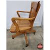 Image 4 : Oak Office Chair (Rolling) (33"H) (SEE PICS!)