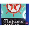 Image 3 : Reproduction Pump Sign "TEXACO Marine White GASOLINE" (18"H x 12"W) (Heavy) (SEE PICS!)