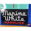 Image 4 : Reproduction Pump Sign "TEXACO Marine White GASOLINE" (18"H x 12"W) (Heavy) (SEE PICS!)