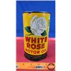 Image 2 : OIL TIN: WHITE ROSE MOTOR OIL (6-1/2"H x 4"Dia) (SEE PICS!)