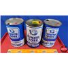 Image 1 : OIL TINS (3): WHITE ROSE - Variety Blue & White (6-1/2"H x 4"Dia) (SEE PICS!)