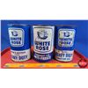 Image 2 : OIL TINS (3): WHITE ROSE - Variety Blue & White (6-1/2"H x 4"Dia) (SEE PICS!)
