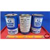 Image 4 : OIL TINS (3): WHITE ROSE - Variety Blue & White (6-1/2"H x 4"Dia) (SEE PICS!)