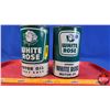 Image 2 : OIL TINS (2): WHITE ROSE - Variety Green & White (6-1/2"H x 4"Dia) (SEE PICS!)
