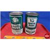 Image 4 : OIL TINS (2): WHITE ROSE - Variety Green & White (6-1/2"H x 4"Dia) (SEE PICS!)