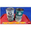 Image 1 : OIL TINS (2): WHITE ROSE - Variety Green & White (6-1/2"H x 4"Dia) (SEE PICS!)