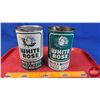 Image 4 : OIL TINS (2): WHITE ROSE - Variety Green & White (6-1/2"H x 4"Dia) (SEE PICS!)