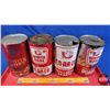 Image 1 : OIL TINS (4): WHITE ROSE / EN-AR-CO ~ Variety Red & White (One is Cardboard) (6-1/2"H x 4"Dia) (SEE 