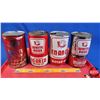 Image 4 : OIL TINS (4): WHITE ROSE / EN-AR-CO ~ Variety Red & White (One is Cardboard) (6-1/2"H x 4"Dia) (SEE 