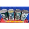 Image 1 : OIL TINS (4): WHITE ROSE - Variety Green & White (6-1/2"H x 4"Dia) (SEE PICS!)