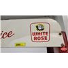 Image 10 : Service Station 'WHITE ROSE" Oil Tin Display Rack "Oil Filter Service" (72-1/2"H x 33-1/2"W x 14-1/2