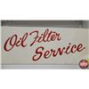 Image 9 : Service Station 'WHITE ROSE" Oil Tin Display Rack "Oil Filter Service" (72-1/2"H x 33-1/2"W x 14-1/2