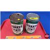 Image 1 : OIL TINS (2): QUAKER STATE Motor Oil (6-1/2"H x 4"Dia) (SEE PICS!)