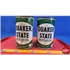 Image 2 : OIL TINS (2): QUAKER STATE Motor Oil (6-1/2"H x 4"Dia) (SEE PICS!)
