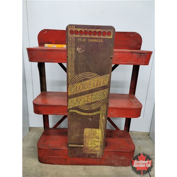 GLOBELITE BATTERIES Store Display Rack (39"H x 30"W x 10"D) (SEE PICS!)