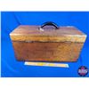 Image 10 : Vintage Wooden Tackle Box with Contents (Tackle : Spoons, Jigs, Hooks, etc) (Box Measures: 9"H x 18"