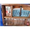 Image 2 : Vintage Wooden Tackle Box with Contents (Tackle : Spoons, Jigs, Hooks, etc) (Box Measures: 9"H x 18"