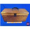 Image 8 : Vintage Wooden Tackle Box with Contents (Tackle : Spoons, Jigs, Hooks, etc) (Box Measures: 9"H x 18"