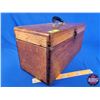 Image 9 : Vintage Wooden Tackle Box with Contents (Tackle : Spoons, Jigs, Hooks, etc) (Box Measures: 9"H x 18"