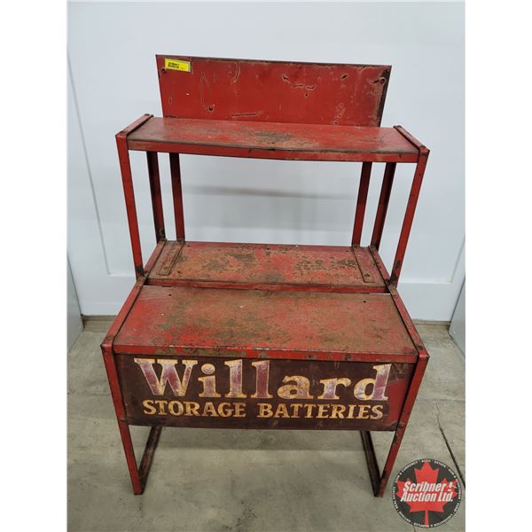 WILLARD STORAGE BATTERIES Store Display Rack (34"H x 22-1/2"W x 16"D) (SEE PICS!)