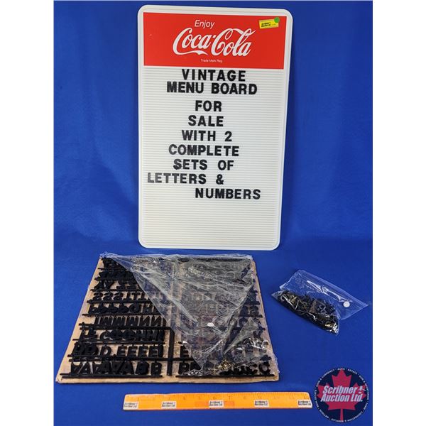 Enjoy Coca-Cola Menu Board with Black Interchangeable Letters/Numbers/Characters (23-1/2"H x 14"W) (