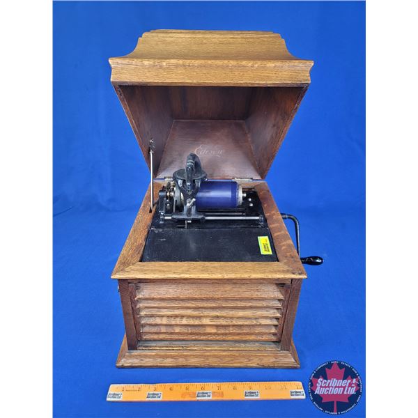 Thomas Edison #50 Cylinder Phonograph (Serial Number #SM--16926) with One Cylinder Record (Case Meas