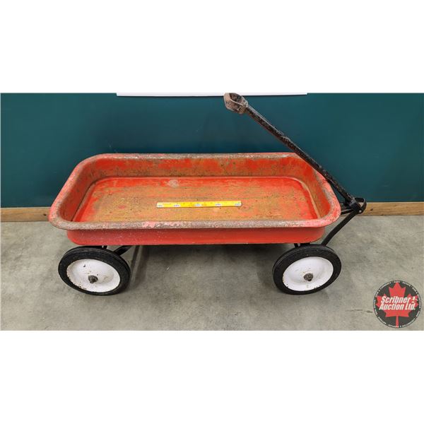 Red Wagon (14-1/2"H x 17-1/2"W x 36"D Measured without Handle) (SEE PICS!)