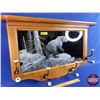 Image 2 : Etched Mirror / Wall Mount Coat & Hat Rack (Bear/Forest Image) (18-1/2"H x 27-1/2"W) (SEE PICS!)