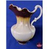 Image 3 : Pitcher & Basin Set (Stamped Bottom : Semi-Porcelain) (Pitcher Measures: 11-1/2"H) (SEE PICS!)