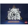 Image 1 : New Old Stock NEON Sign "Labatt ICE BEER" (18"H x 22-1/2"W x 5-1/2"D) (SEE PICS!)