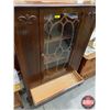 Image 4 : Depression Era China Cabinet w/Linen Drawer (60"H x 35"W x 14-3/4"D) (SEE PICS!)