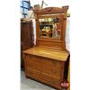 Image 1 : Eastlake Dresser with Bevelled / Swivel Mirror (3 Drawer) (Castors) (72"H x 42-1/2"W x 19"D) (SEE PI