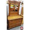 Image 2 : Eastlake Dresser with Bevelled / Swivel Mirror (3 Drawer) (Castors) (72"H x 42-1/2"W x 19"D) (SEE PI