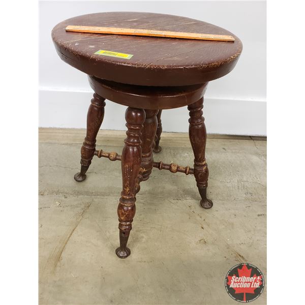 Piano Stool (19"H x 14-1/4"Dia) (SEE PICS!)